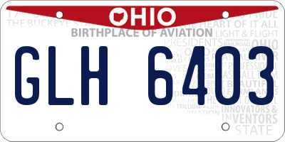 OH license plate GLH6403