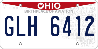 OH license plate GLH6412