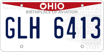 OH license plate GLH6413