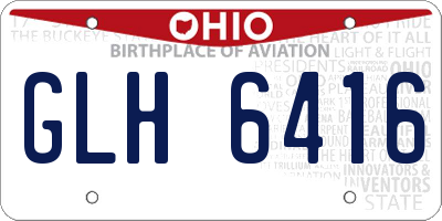 OH license plate GLH6416