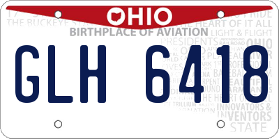 OH license plate GLH6418