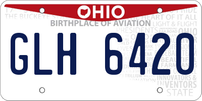 OH license plate GLH6420