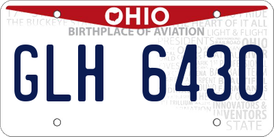 OH license plate GLH6430