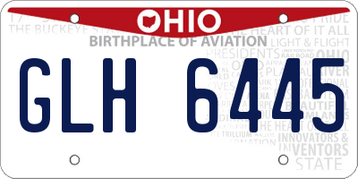 OH license plate GLH6445