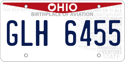 OH license plate GLH6455