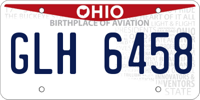 OH license plate GLH6458