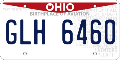OH license plate GLH6460