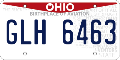 OH license plate GLH6463