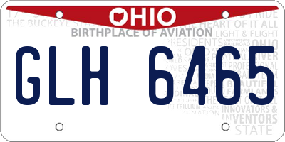OH license plate GLH6465