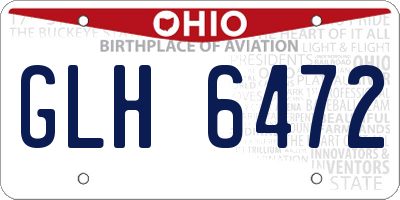 OH license plate GLH6472