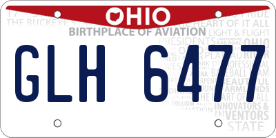 OH license plate GLH6477