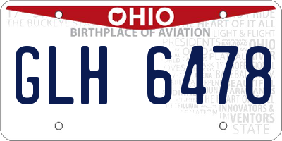 OH license plate GLH6478