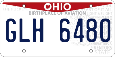 OH license plate GLH6480