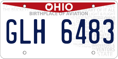OH license plate GLH6483
