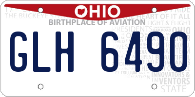OH license plate GLH6490