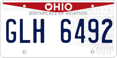 OH license plate GLH6492