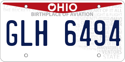 OH license plate GLH6494