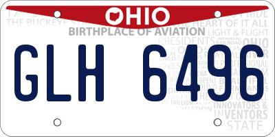 OH license plate GLH6496