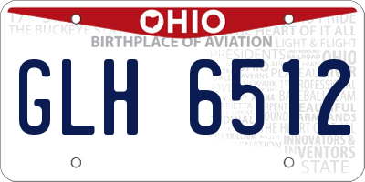 OH license plate GLH6512