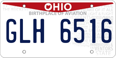 OH license plate GLH6516