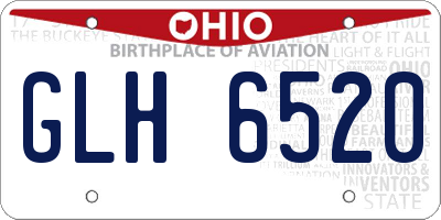 OH license plate GLH6520