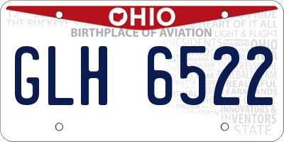 OH license plate GLH6522