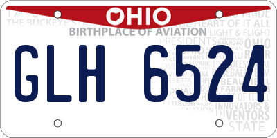 OH license plate GLH6524