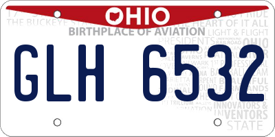OH license plate GLH6532