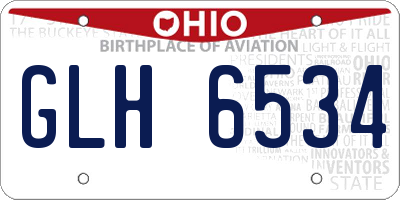 OH license plate GLH6534
