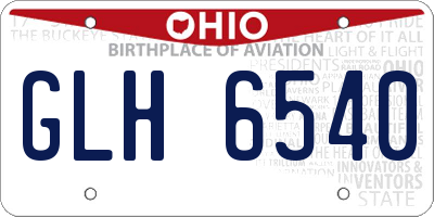 OH license plate GLH6540