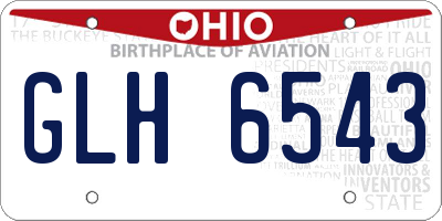 OH license plate GLH6543