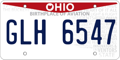 OH license plate GLH6547