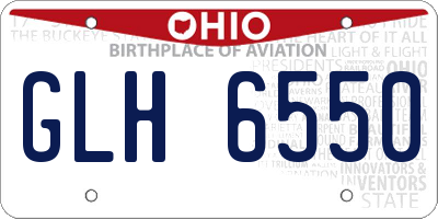 OH license plate GLH6550