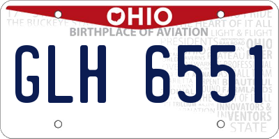 OH license plate GLH6551