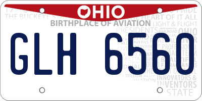 OH license plate GLH6560