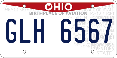 OH license plate GLH6567