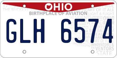 OH license plate GLH6574