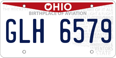 OH license plate GLH6579