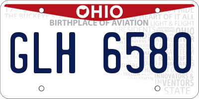OH license plate GLH6580
