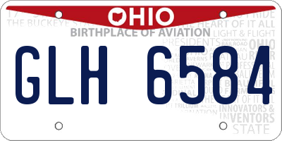 OH license plate GLH6584