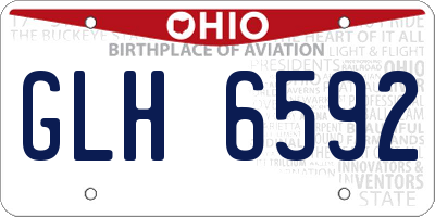 OH license plate GLH6592