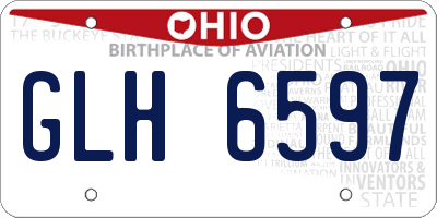 OH license plate GLH6597