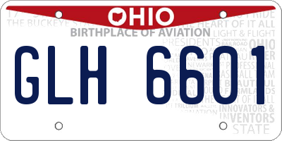OH license plate GLH6601
