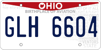 OH license plate GLH6604