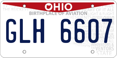OH license plate GLH6607