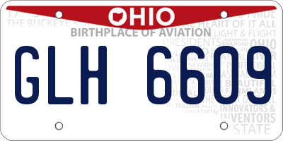 OH license plate GLH6609