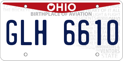 OH license plate GLH6610