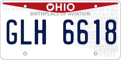 OH license plate GLH6618