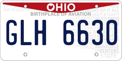 OH license plate GLH6630