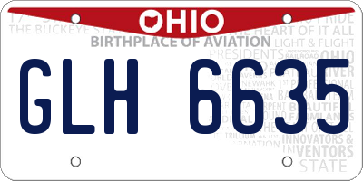 OH license plate GLH6635